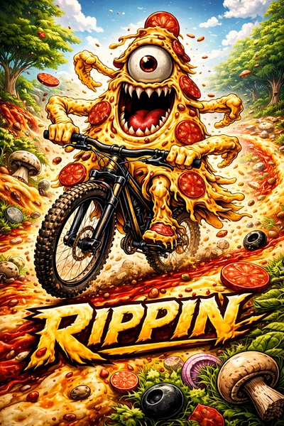 Pizza Monster Rippin Hoodie